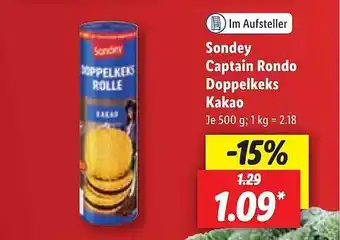 Lidl Sondey captain rondo doppelkeks kakao Angebot