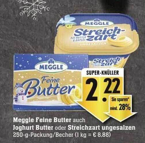 Meggle feine butter joghurt butter oder streichzart ungesalzen Angebot