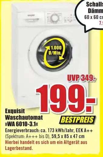 B1 Discount Baumarkt Exquisit Waschautomat WA 6010-3.1 Angebot
