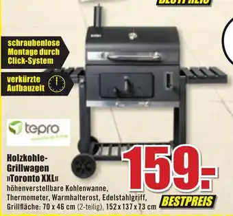 B1 Discount Baumarkt Tepro Holzkohle Grillwagen Toronto XXL Angebot