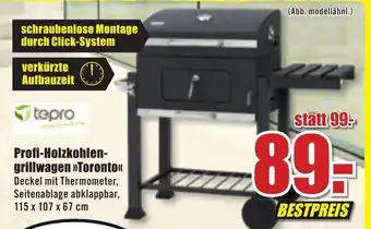 B1 Discount Baumarkt Tepro Profi Holzkohlengrillwagen ,,Toronto" Angebot