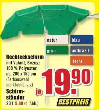 B1 Discount Baumarkt Rechteckschirm Angebot