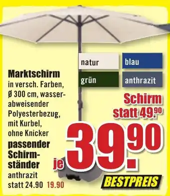 B1 Discount Baumarkt Marktschirm Angebot