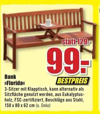 B1 Discount Baumarkt Bank ,,Florida" Angebot