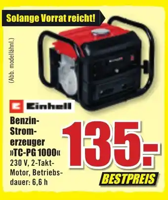 B1 Discount Baumarkt Einhell Benzin Stromerzeuger TC-PG 1000 Angebot