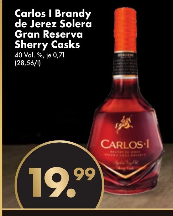 Carlos I Brandy de Jerez Solera Gran Reserva Sherry Casks 700ml700ml