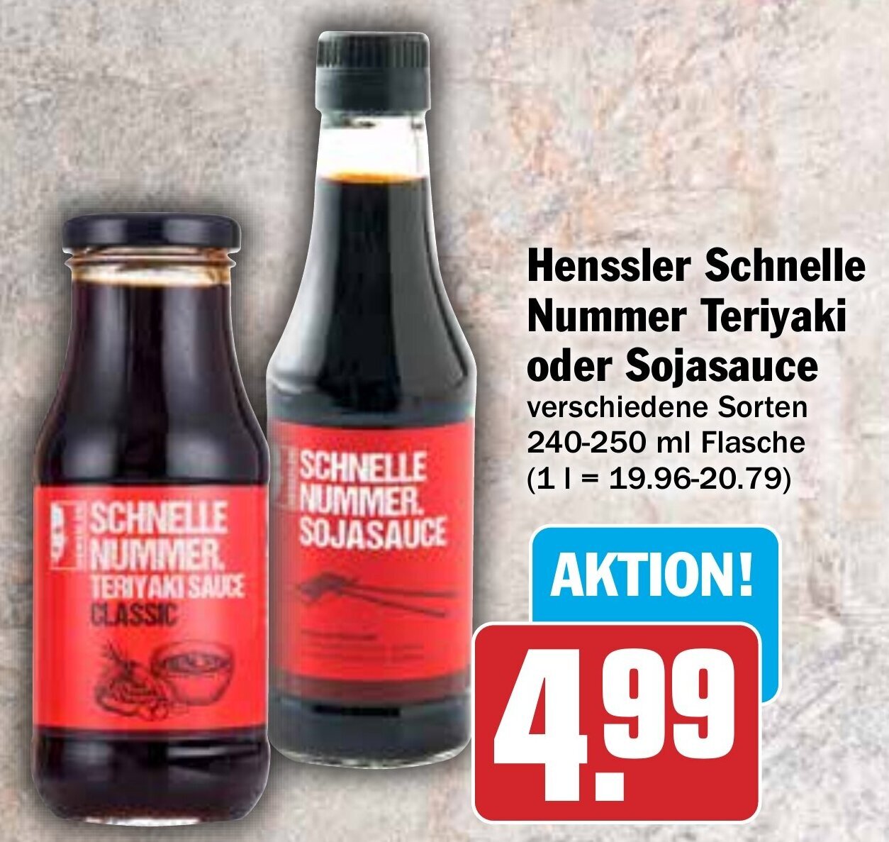 Henssler Schnelle Nummer Teriyaki oder Sojasauce 240250 ml Flasche