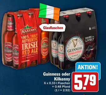 Hit Guinness oder Kilkenny 6x0,33 L Flaschen Angebot