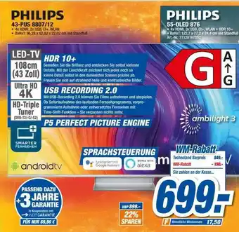 expert Techno Land Philips 43-pus 8807-12 oder 55-oled 876 Angebot