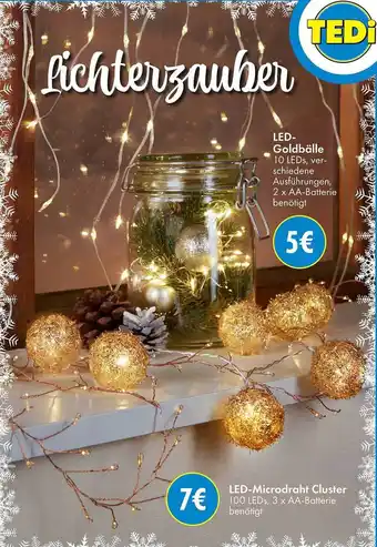TEDi Led-goldbälle oder led-microdraht cluster Angebot