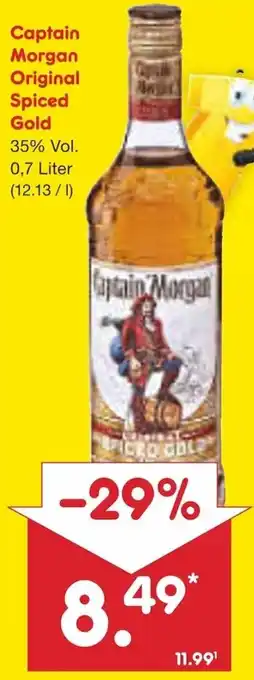 Netto Marken-Discount Captain Morgan Original Spiced Gold 0,7 Liter Angebot