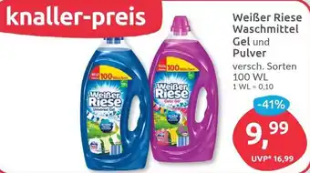 Budni Weißer Riese Waschmittel Gel und Pulver 100 WL Angebot