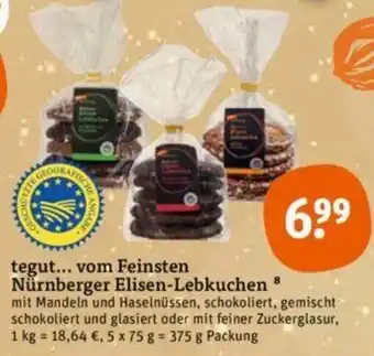 tegut tegut... vom Feinsten Nürnberger Elisen Lebkuchen 375 g Packung Angebot