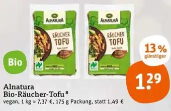 tegut Alnatura Bio Räucher Tofu 175 g Packung Angebot