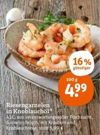 tegut Riesengarnelen in Knoblauchöl 100 g Angebot