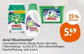 tegut Ariel Waschmittel 20/15 Waschladungen Angebot