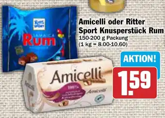 AEZ Amicelli oder Ritter Sport Knusperstück Rum 150-200 g Packung Angebot