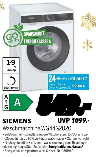 MEDIMAX Siemens Waschmaschine WG44G2020 Angebot