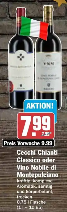 AEZ Cecchi Chianti Classico oder Vino Nobile di Montepulciano 0,75 L Flasche Angebot