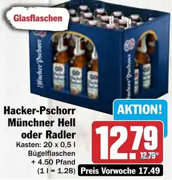 AEZ Hacker Pschorr Münchner hell oder Radler 20x0,5 L Angebot