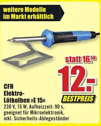 B1 Discount Baumarkt CFH Elektro Lötkolben E 15 Angebot