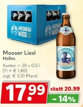 Getränkeland Mooser Liesl Helles 20x0,5 L Angebot