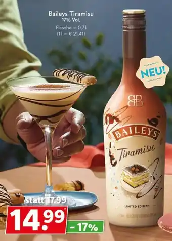 Getränkeland Baileys Tiramisu 0,7 L Flasche Angebot