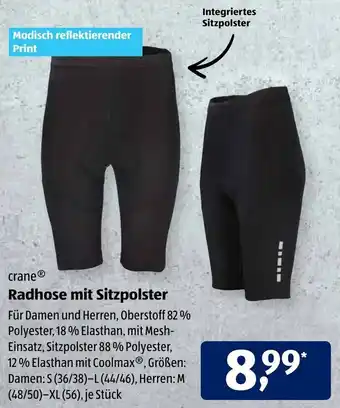 Aldi Süd crane Radhose mit Sitzpolster Angebot