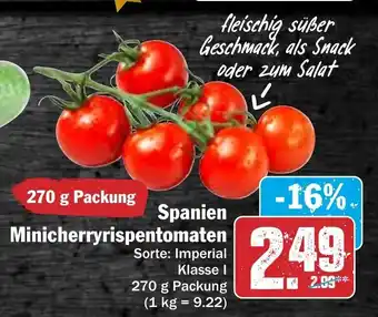 Hit Spanien Minicherryrispentomaten 270 g Angebot