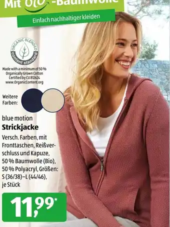 Aldi Süd blue motion Strickjacke Angebot