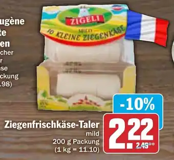 Hit ZIGELI Ziegenfrischkase-Taler 200 g Angebot