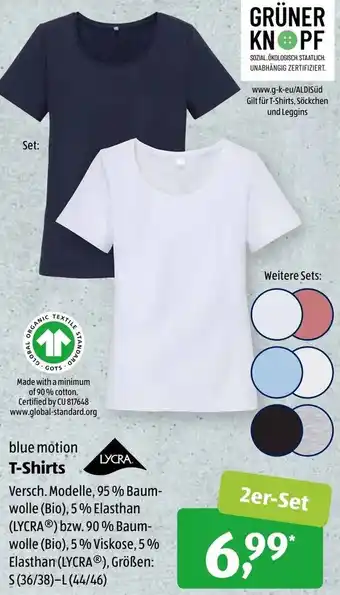 Aldi Süd Lycra blue motion T-Shirts Angebot