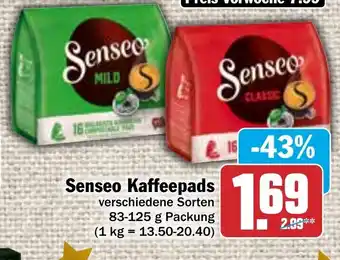 Hit Senseo Kaffeepads 83-125 g Angebot