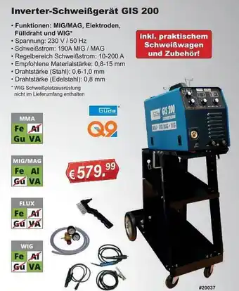 Stabilo Fachmarkt Güde inverter-schweißgerät gis 200 Angebot