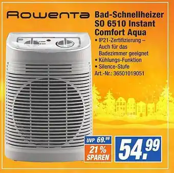 Expert Technomarkt Rowenta bad-schnellheizer so 6510 instant comfort aqua Angebot