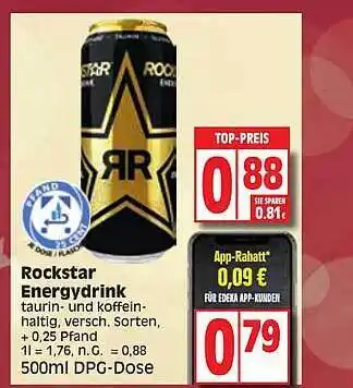 Edeka Rockstar energydrink Angebot