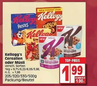 Edeka Kellogg's cerealien oder müsli Angebot