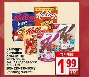 Elli Markt Kellogg's cerealien oder müsli Angebot