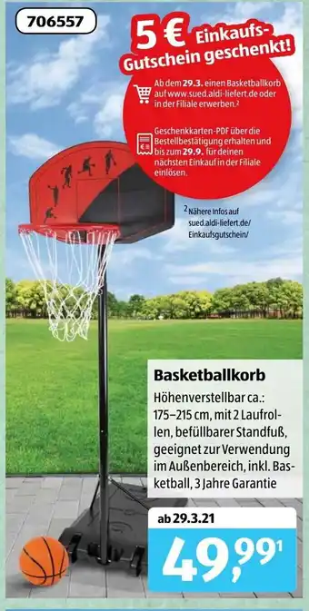 Aldi Süd Basketballkorb Angebot