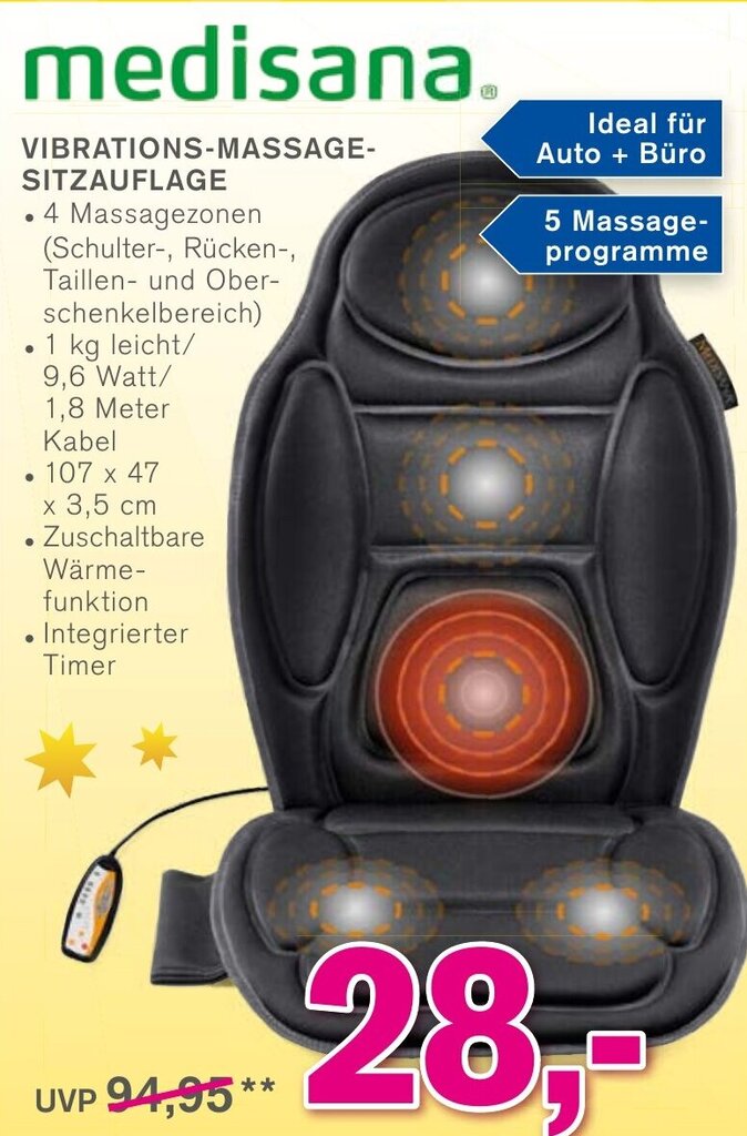 medisana Vibrations Massage Sitzauflage Angebot bei KODi