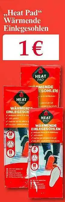 Woolworth „heat pad“ wärmende einlegesohlen Angebot