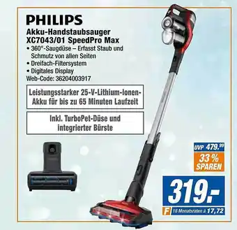 Expert Philips akku-handstaubsauger xc7043-01 speedpro max Angebot