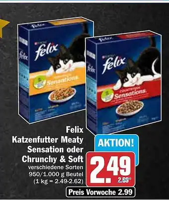 AEZ Felix katzenfutter meaty sensation oder chrunchy & soft Angebot