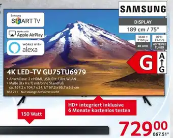 Selgros Samsung 4K LED TV GU75TU6979 Angebot