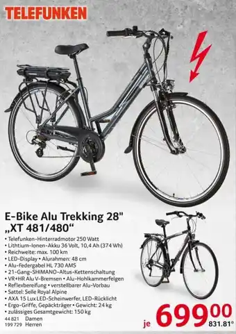 Selgros Telefunken E-Bike Alu Trekking 28" XT 481/480 Angebot