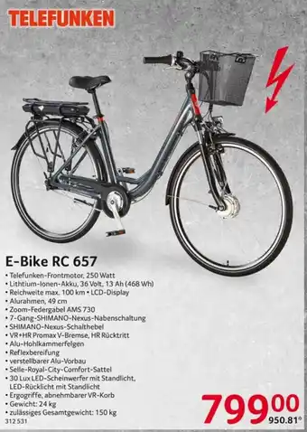 Selgros Telefunken E-Bike RC 657 Angebot