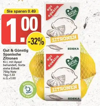 WEZ Gut & Günstig Spanische Zitronen 750g Netz Angebot