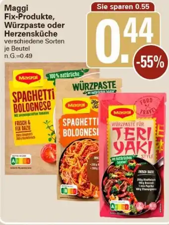 WEZ Maggi Fix Produkte, Würzpaste oder Herzensküche Angebot