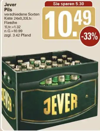 WEZ Jever Pils Kiste 24x0,33Ltr. Flasche Angebot