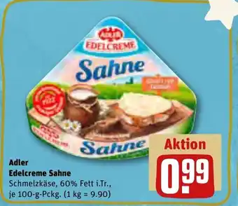 REWE Adler Edelcreme Sahne 100 g Pckg. Angebot